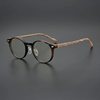 New Retro Glasses Frame Wood Grain Flat Mirror with Myopia Anti-Blue Light K-Style Japanese Style Fashion Round Frame Trendy Tortoise Shell for Men and Women