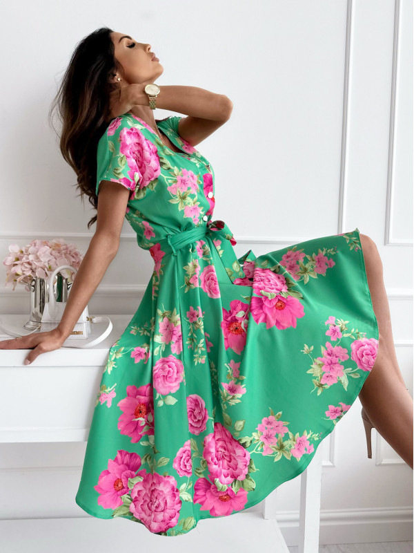 Casual Summer Dress Lightweight Fabric Floral Print Sleeveless Perfect for Beach or Party Ready to Ship