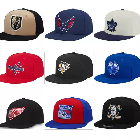 Foreign Trade Baseball Cap American Fashion Couple Trendy Hip-Hop Rap Embroidered Flat-Brim Men's and Women's Nhl Team Flat-Brim Hat