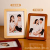 Solid wood rounded photo frame table wholesale creative picture frame wall mounting photo couple children mini photo frame