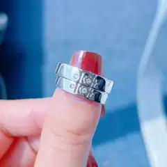 Retro Silver Jewelry 925 Sterling Silver Couple Ring Fashion Personalized Cross English Letter Ring Ring Trendy Niche Ins