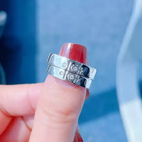 Retro Silver Jewelry 925 Sterling Silver Couple Ring Fashion Personalized Cross English Letter Ring Ring Trendy Niche Ins