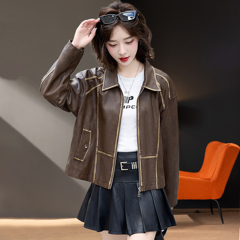 (Mới) Mã L3622 Giá 1680K: Áo Da Nữ Wotdyi Big Size Ngoại Cỡ Hàng Mùa Xuân Thu Đông Kín Cổ Thời Trang Nữ Chất Liệu G05 Sản Phẩm Mới, (Miễn Phí Vận Chuyển Toàn Quốc).