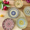 Bohemian Ceramic Deep Soup Plate Flat Plate Round Plate Pickle Plate Japanese Dish Plate Soup Plate Underglaze Color Machine Printing