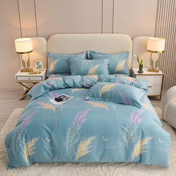 Cotton four-piece set four seasons universal bed home quilt cover student three-piece cotton thickened brushed four-piece set