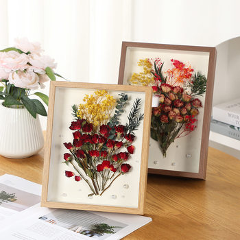 New Stereo Hollow Stereo Photo Frame Handmade DIY Dried Flower Specimen Table Wall Hanging Eternal Flower Decoration Ornaments