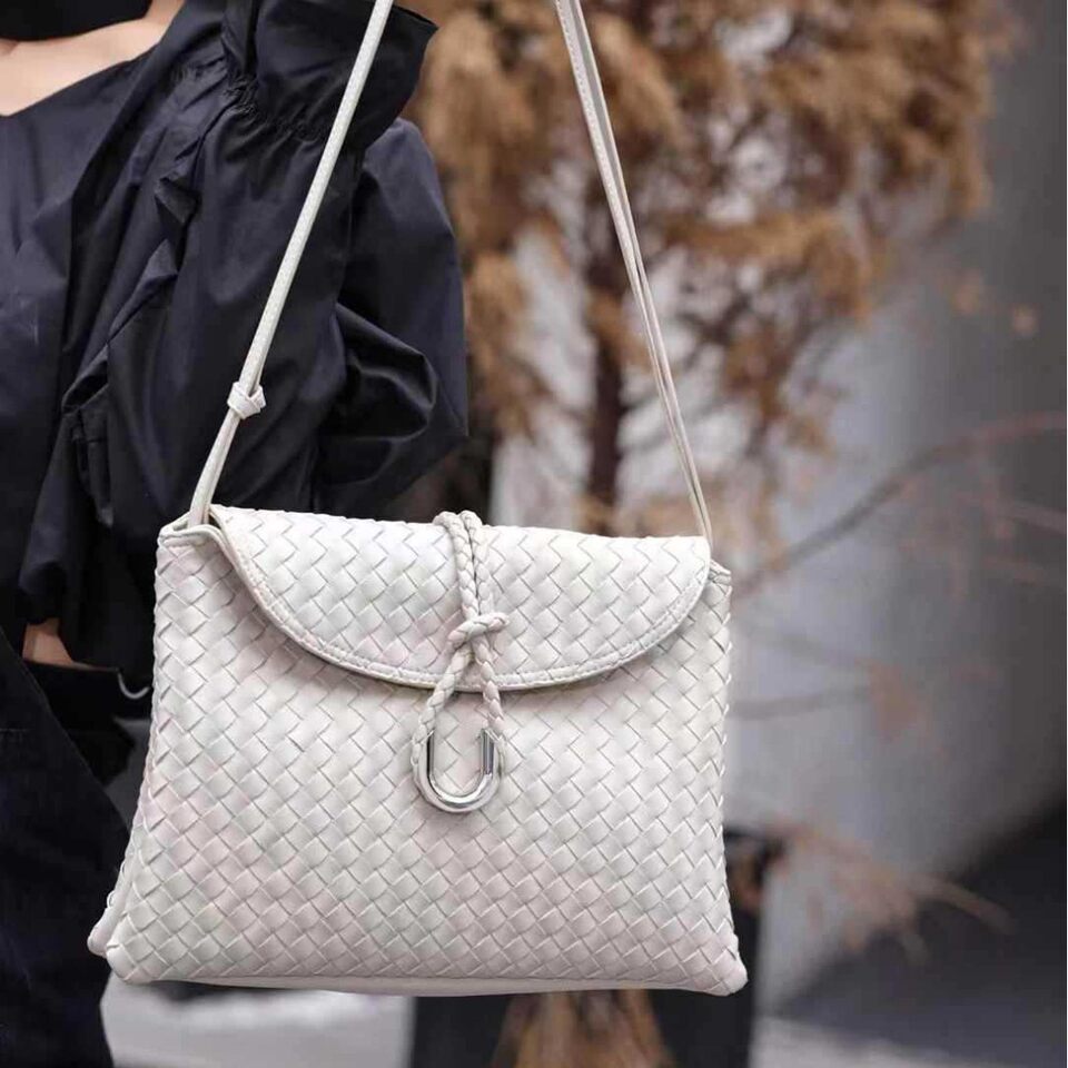 Túi Đeo Vai Nữ Da Thật Vintage, Túi Xách Tay, Túi Đeo Chéo Thiết Kế Hoa Hồng Màu Nâu chi tiết 13