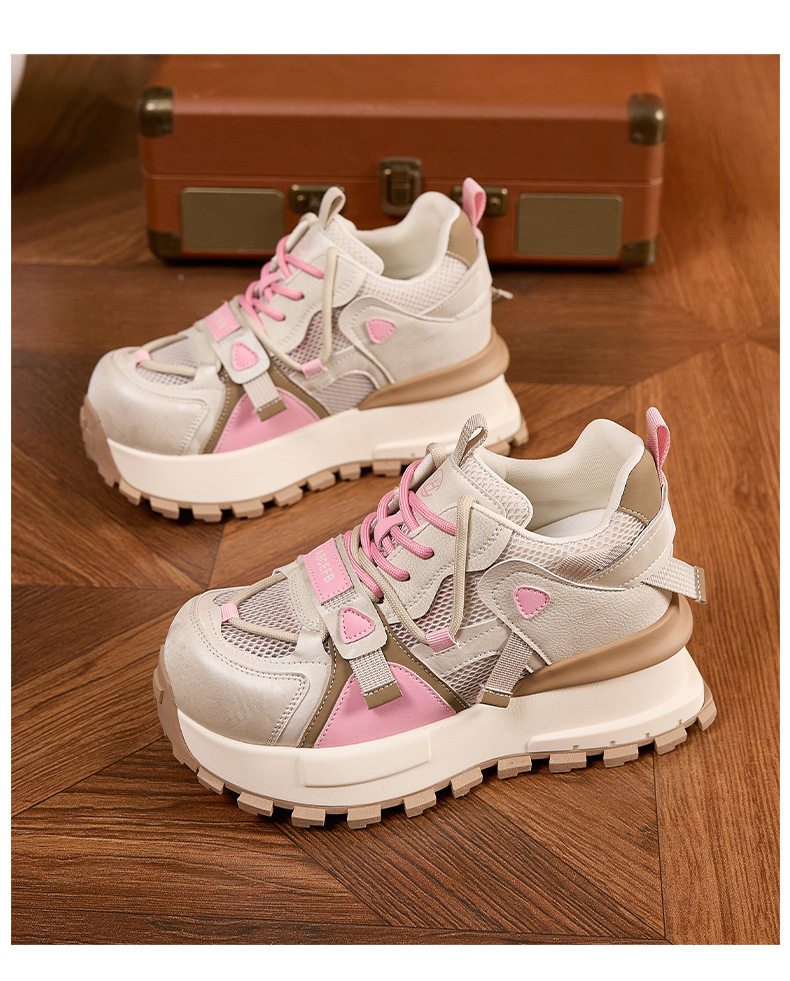 Giày sneaker nữ chạy bộ mesh thoáng khí đế dày Dexun 2026 — Lưới đơn hồng, Lưới đơn xanh, Lưới đơn xám chi tiết 23