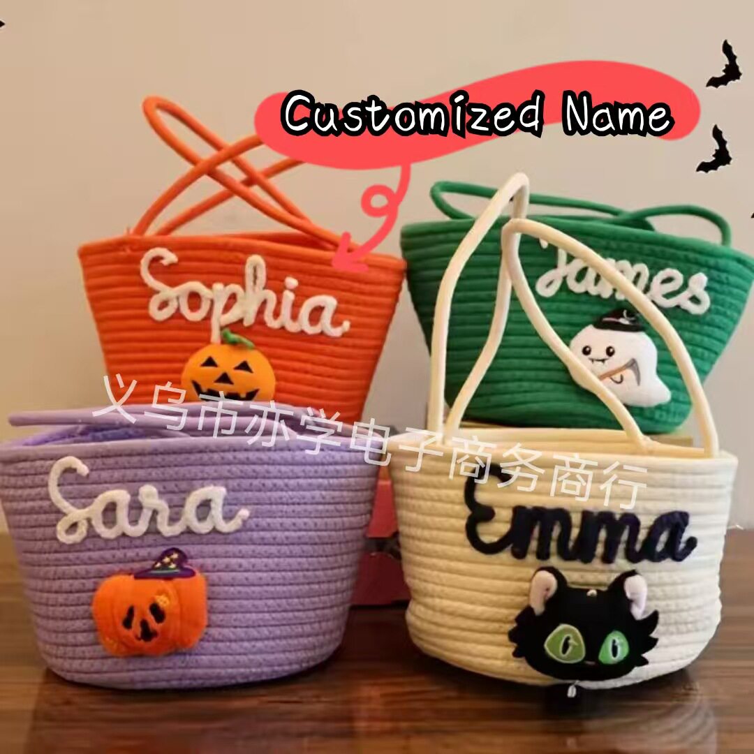 Etsy Personalized Name Halloween Basket Candy Box Can Be Used as a Nameplate Halloween DIY Tote Storage Basket