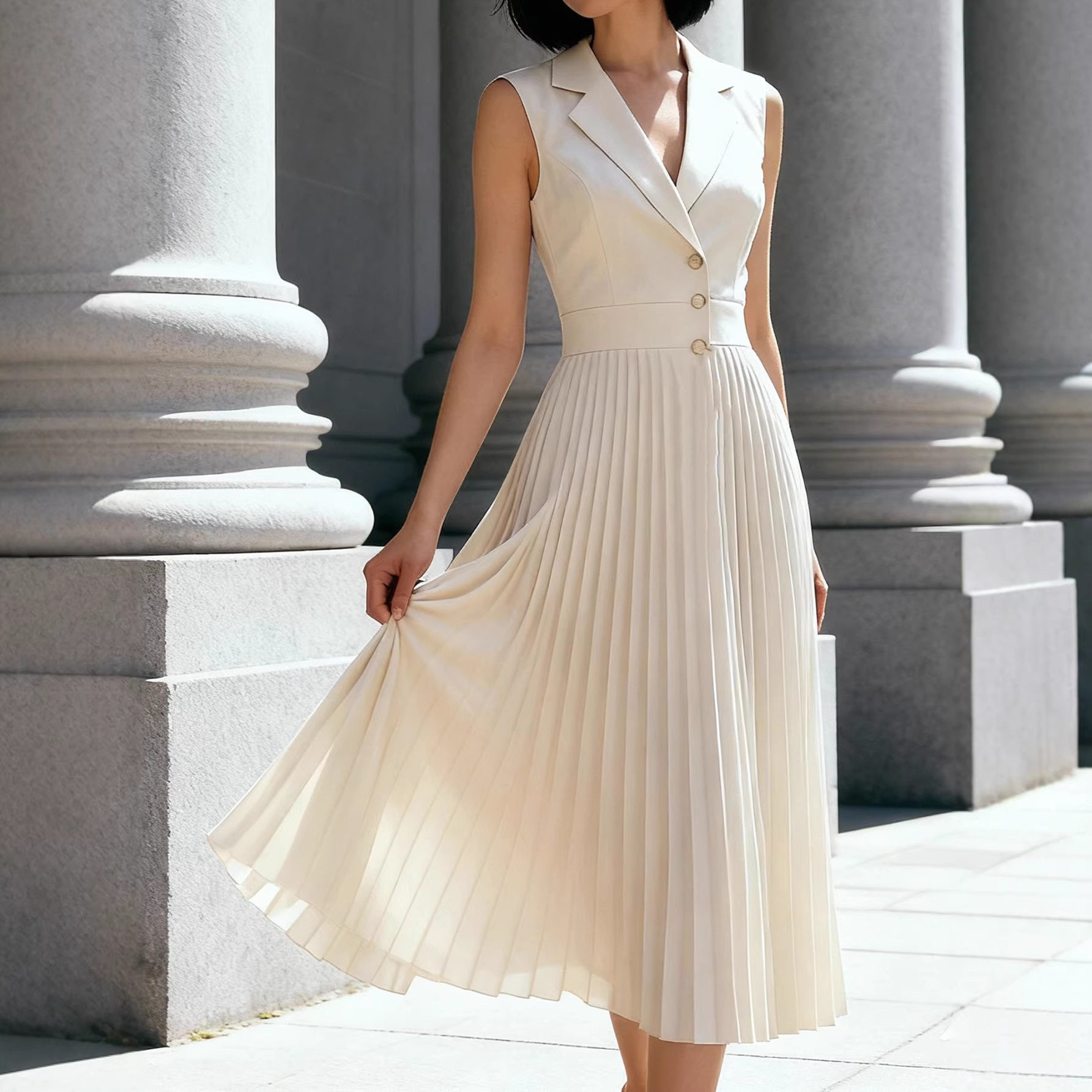 Women's High-Waist Sleeveless Dresses