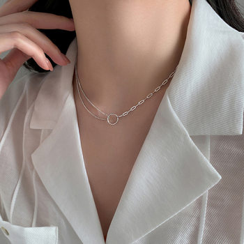Ring Necklace Female Korean-style Factory ins Cold Style Fashion All-match Internet Celebrity Simple choker Collar Collar Chain