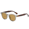 Transparent gray frame tortoiseshell leg tea slices c43