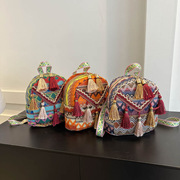 2026 New Lightweight Women's Backpack Ethnic Style Tassel Crossbody Bag Fashionable Versatile Small Backpack for Travel