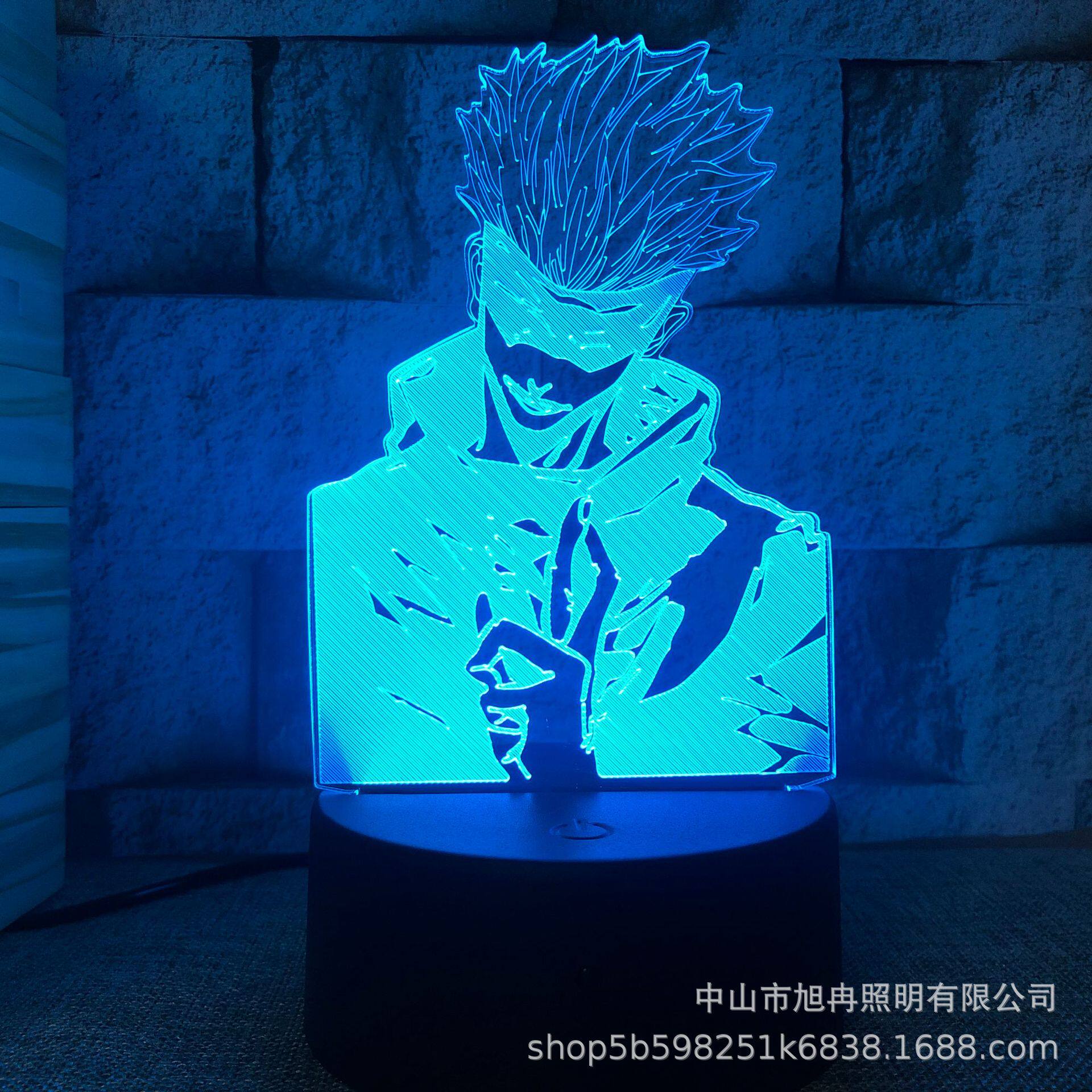 Cross-border 3D night light spell battle series Black touch remote control 16 color bedside lamp USB table lamp manufacturer