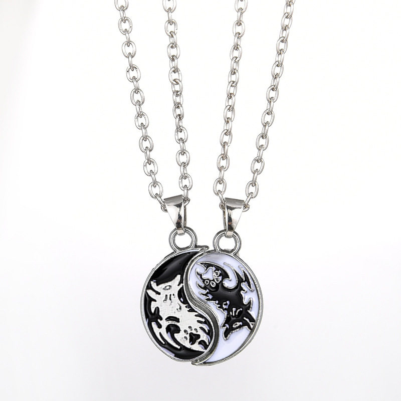 欧美饰品 BEST FRIENDS心型方块吊坠 闺蜜吊坠心形项链