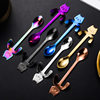 Cross-border 304 stainless steel high-value spoon coffee spoon ins cute hanging Cup cat spoon dessert ice cream ice cream spoon