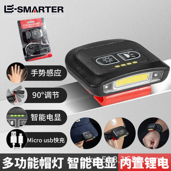 Cross-border LED induction headlamp fishing cap clip lamp night fishing strong light super bright rechargeable long endurance head flashlight