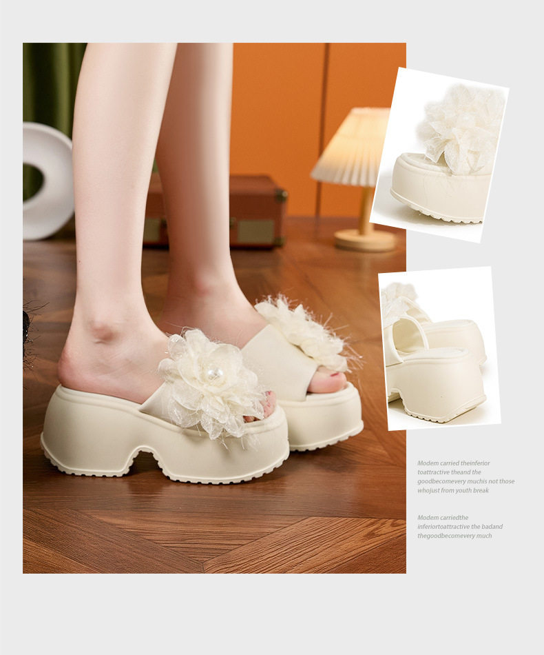 Dép sandal nữ quai chữ V đơn giản mùa hè — Len sạch, Đen chi tiết 3