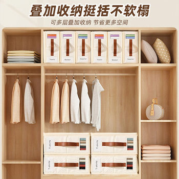 Cross-Border Four-Piece Bedding Set Storage Layered Dust-Proof Storage Box with Lid Visible Home Wardrobe Folding Storage Box