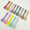 Silicone Spoon for Children, Multi-Color Training Spoon, Short Handle Baby Spoon, Infant Feeding Tableware, Complementary Food Spoon, in Stock, New Color for Feeding