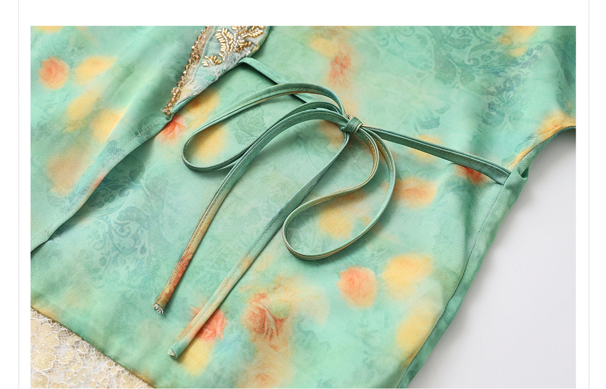 Set áo khoác cardigan thêu hoa kèm đầm hai dây dáng dài nữ — Váy hai dây