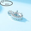 White gold plated full diamond oval copper pendant holder air holder DIY inlaid jadeite huaz diamond simulation 925 silver pendant holder