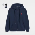 Zippered sweatshirt navy red label