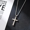 New Titanium Steel Cross Diamond Pendant Necklace Men's Trendy Brand Zircon Modern Ins Hip-Hop Cold Style Accessories