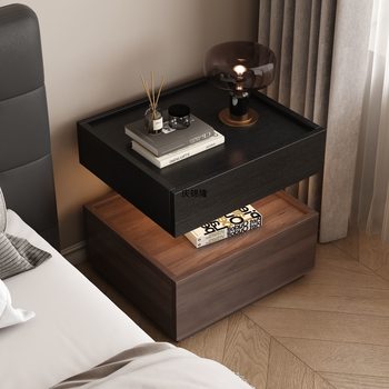 Hot Selling Suspended Bedside Table Italian Minimalist Style Integrated Bedside Table with Light Light Luxury High-End Home Bedroom