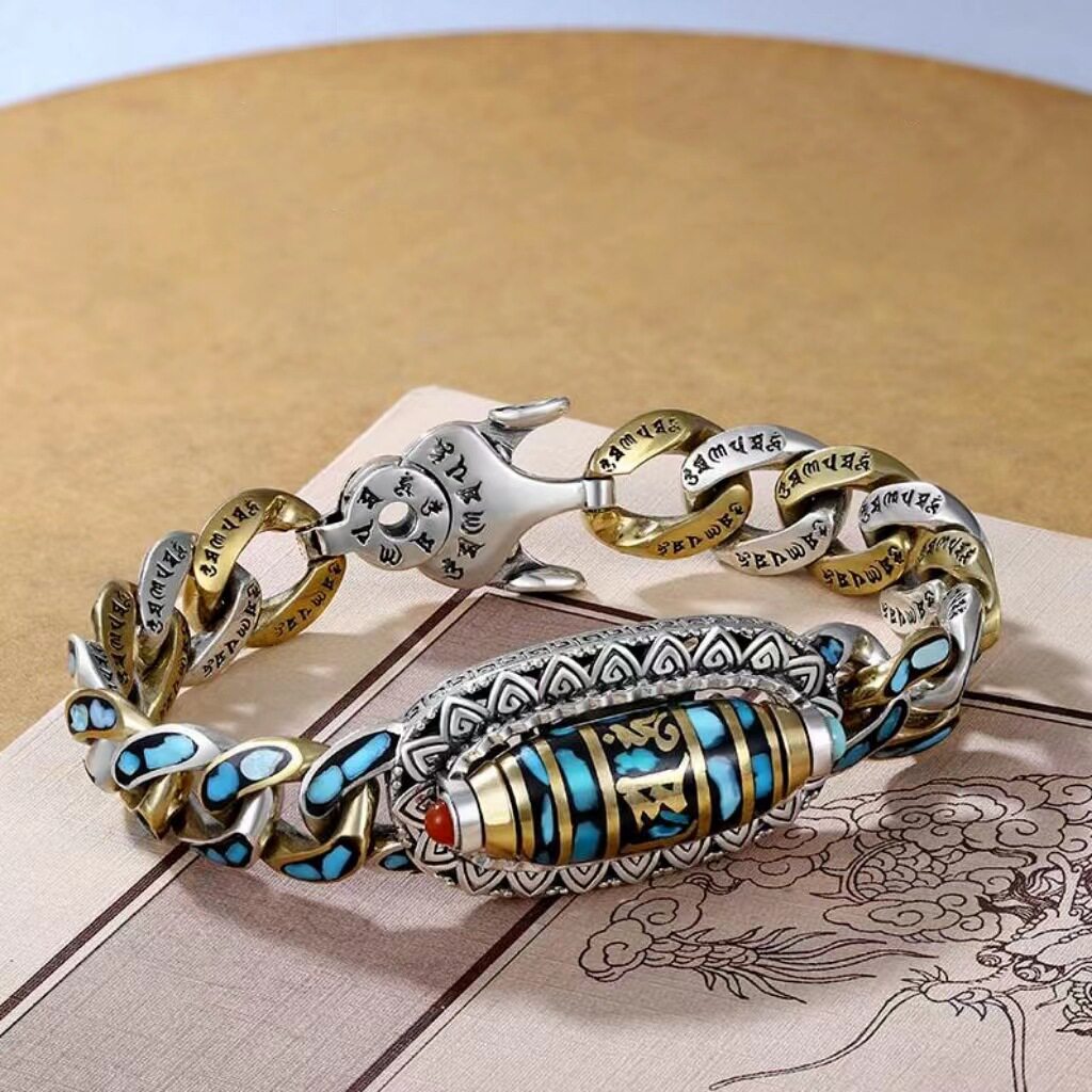 2023 new fashion high-end six-word mantra nine-eye Sky bead bracelet