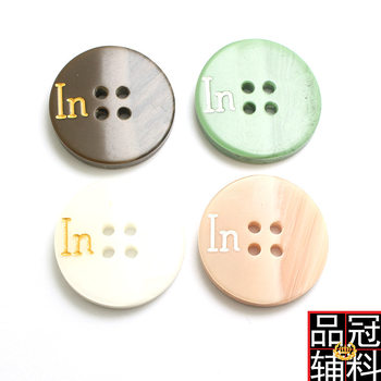 Four-eye in letter gradient color resin button color shirt coat suit button round multi-Specification
