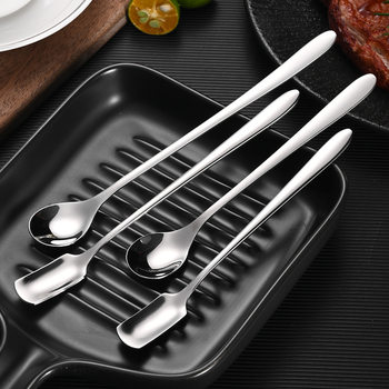 Creative new mixing spoon SUS304 stainless steel coffee spoon small long handle spoon cute dessert spoon ice spoon