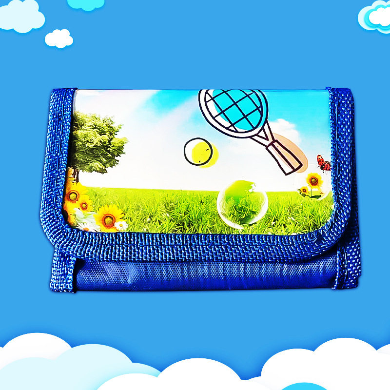 Creative New Fabric Coin Purse Foldable Storage Bag for Boys and Girls Cartoon Animation Three-fold PVC Wallet