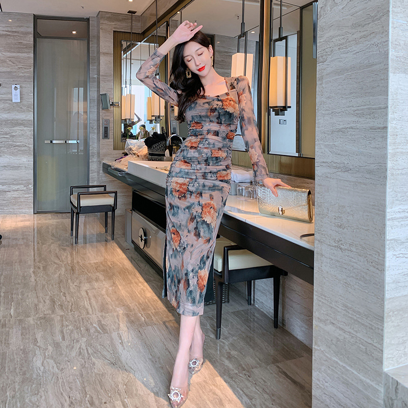 (Mới) Mã A1912 Giá 790K: Váy Đầm Liền Thân Nữ Chtdng Sexy Dài Tay Lưới Mỏng Hàng Mùa Xuân Thu Đông Phục Cổ Cổ Điển Họa Tiết Hoa Thời Trang Nữ Chất Liệu G02 Sản Phẩm Mới, (Miễn Phí Vận Chuyển Toàn Quốc).