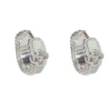 No. 34 thick silver oil drop petal earrings