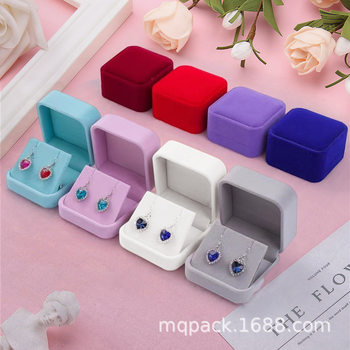 Flannel Earrings Box Jewelry Box Emblem Box 7*7 Earrings Collection Box Various Style Earrings Earrings Necklace Emblem Box