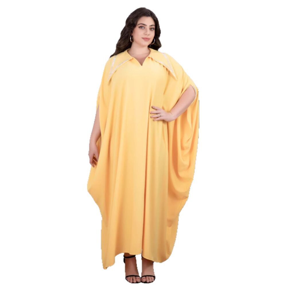 Plus Size Womens Party Maxi Dress Batwing Sleeve Rhinestone Embellished Elegant Style Wholesale Available