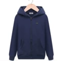 Terry navy blue cardigan with big black heart on the back