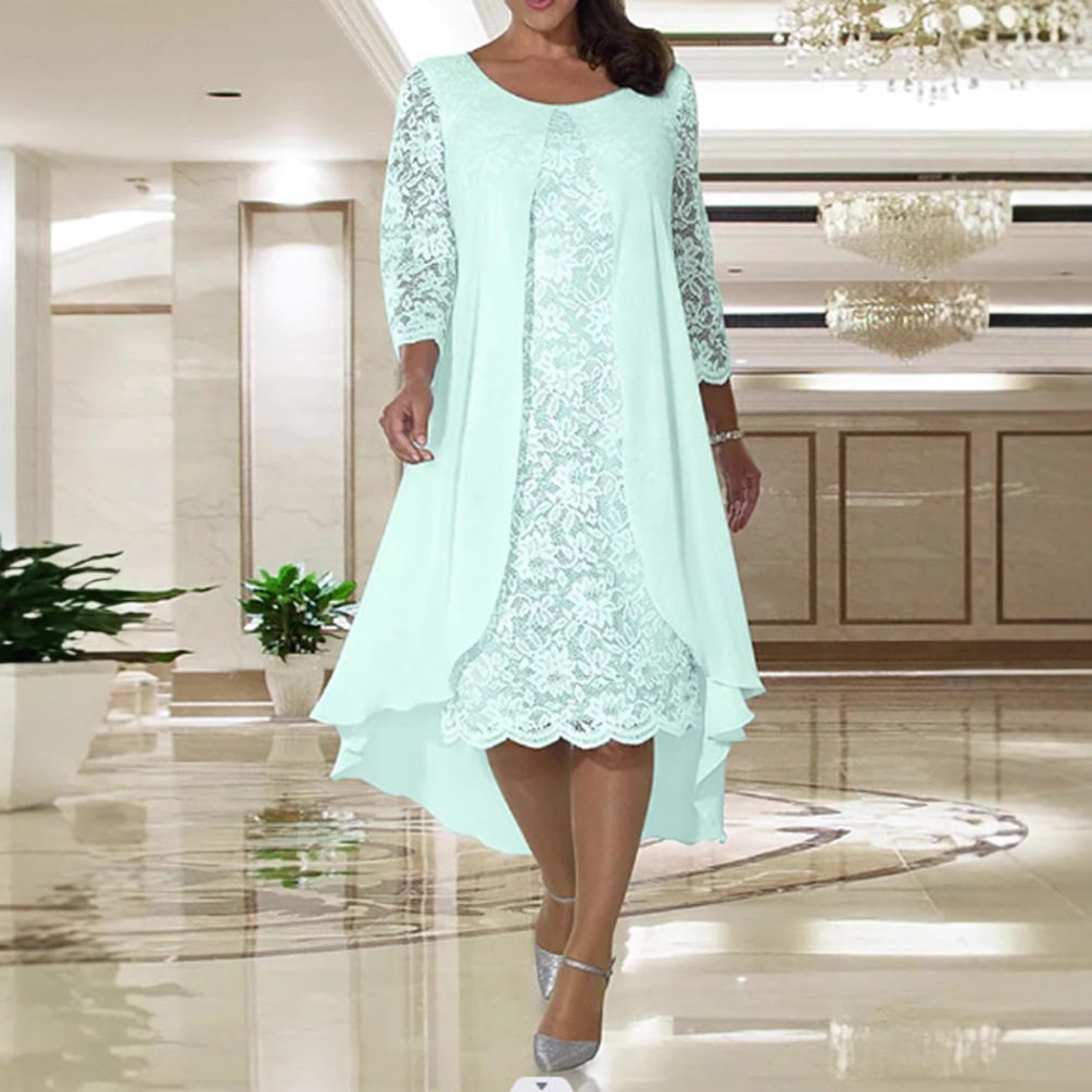 Lace Long Sleeve Chiffon A Line Dress Elegant Design Perfect for Fall Weddings Wholesale Availability