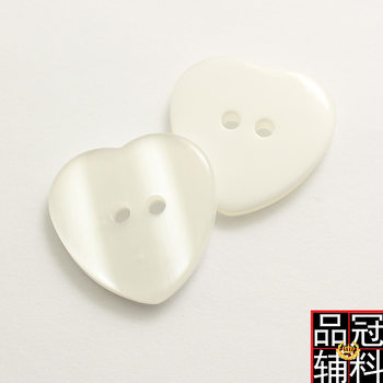 Two-eye love button Pearl White bottom resin button shirt sweater button in stock 11.5-20mm
