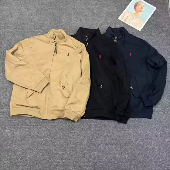25 cross-border high-quality source RL Ralph collar jacket, old money style collar workwear, Harrington jacket for men and women