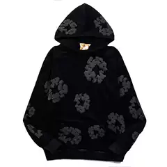 Kanye Men's and Women's Same Kapok Black Foam Print Hoodie Sweatshirt Terry Jacket