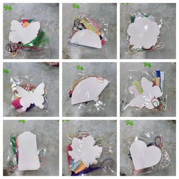 Modeling bookmark blank hand-painted paper card diy handmade children's tassel creative bookmark for students