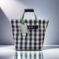 1-1 black and white plaid-aluminum portable