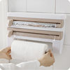 Kitchen Wrap Storage Rack with Cutter Aluminum Foil Barbecue Paper Storage Rack Tissue Rack Towel Storage Rack