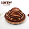 Japanese-style solid wood round plate creative fruit plate acacia wood household plate multi-specification melon and fruit dessert wooden plate carving