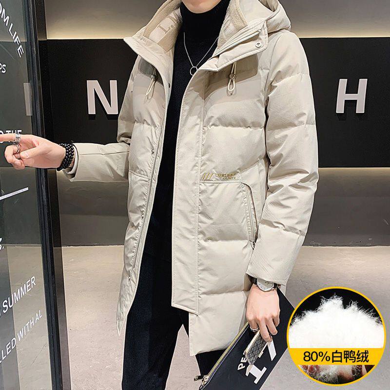 High quality winter down jacket men's mid-length new trendy hooded handsome winter thick warm coat men's clothing
