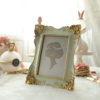 Simple Style European Carved Gold Resin Photo Frame Creative Rectangular Picture Frame Home Soft Decoration Ornaments Wholesale