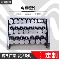 Electroplated Steel Dumbbells for Commercial and Home Gym, Round Head Solid Steel Heavy Duty Dumbbells, Gold and Silver