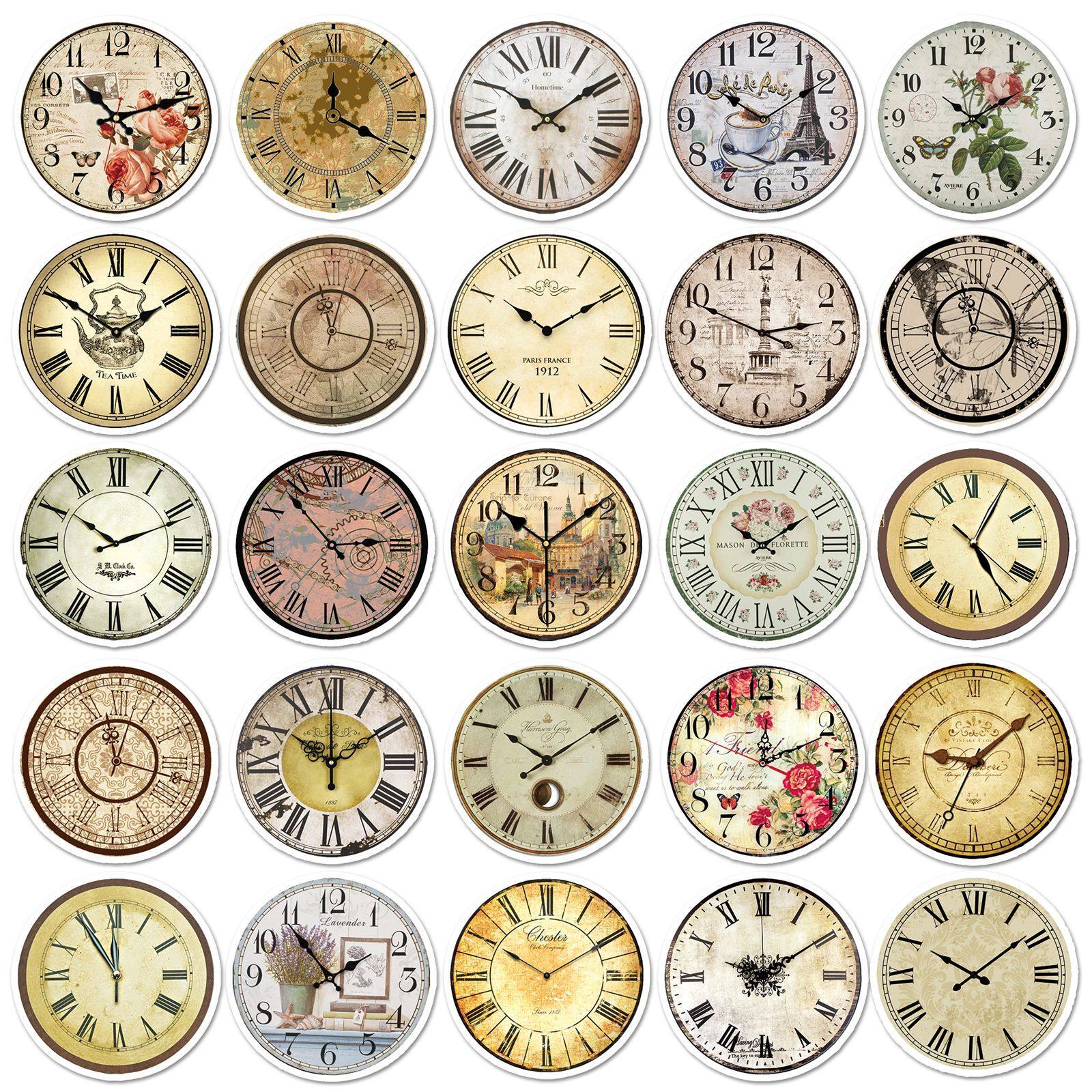 50 pieces of nostalgic clock stickers retro creative clock hand account mobile phone case luggage goo card Cup waterproof decoration